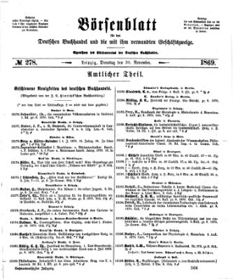 Börsenblatt für den deutschen Buchhandel Dienstag 30. November 1869