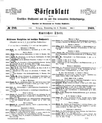 Börsenblatt für den deutschen Buchhandel Donnerstag 2. Dezember 1869