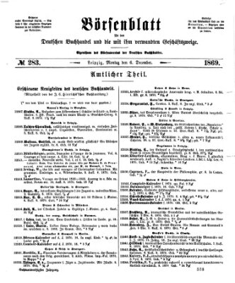 Börsenblatt für den deutschen Buchhandel Montag 6. Dezember 1869