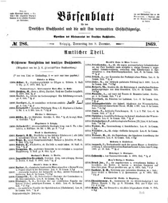 Börsenblatt für den deutschen Buchhandel Donnerstag 9. Dezember 1869