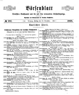 Börsenblatt für den deutschen Buchhandel Freitag 10. Dezember 1869