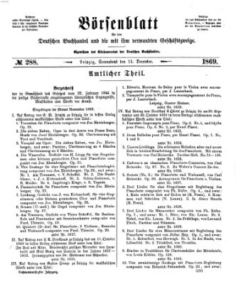 Börsenblatt für den deutschen Buchhandel Samstag 11. Dezember 1869