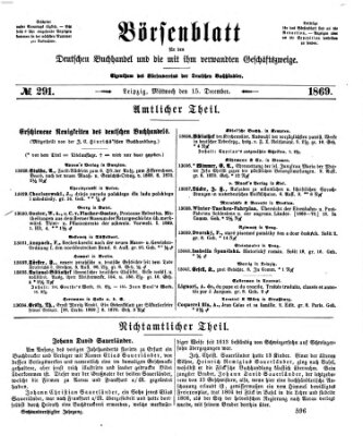 Börsenblatt für den deutschen Buchhandel Mittwoch 15. Dezember 1869