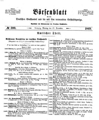 Börsenblatt für den deutschen Buchhandel Montag 27. Dezember 1869