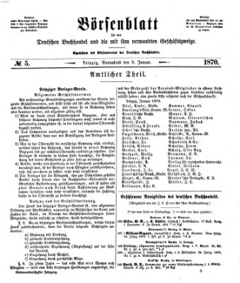 Börsenblatt für den deutschen Buchhandel Samstag 8. Januar 1870