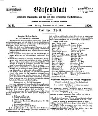 Börsenblatt für den deutschen Buchhandel Samstag 15. Januar 1870