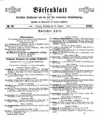 Börsenblatt für den deutschen Buchhandel Dienstag 25. Januar 1870