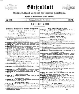 Börsenblatt für den deutschen Buchhandel Freitag 28. Januar 1870