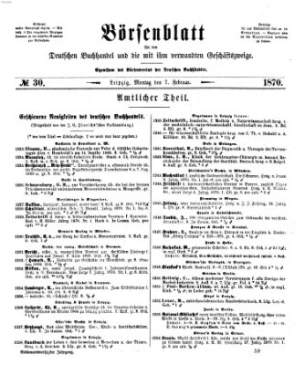 Börsenblatt für den deutschen Buchhandel Montag 7. Februar 1870