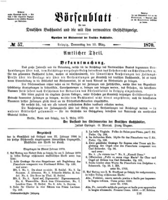 Börsenblatt für den deutschen Buchhandel Donnerstag 10. März 1870