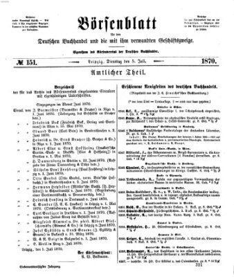 Börsenblatt für den deutschen Buchhandel Dienstag 5. Juli 1870