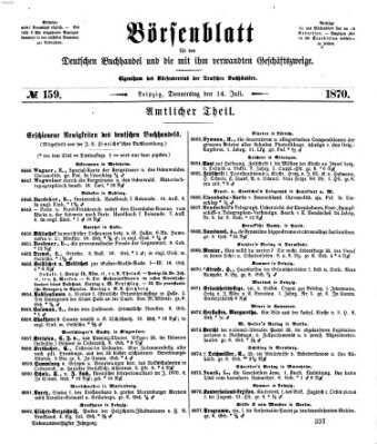 Börsenblatt für den deutschen Buchhandel Donnerstag 14. Juli 1870