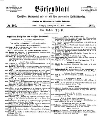 Börsenblatt für den deutschen Buchhandel Freitag 15. Juli 1870