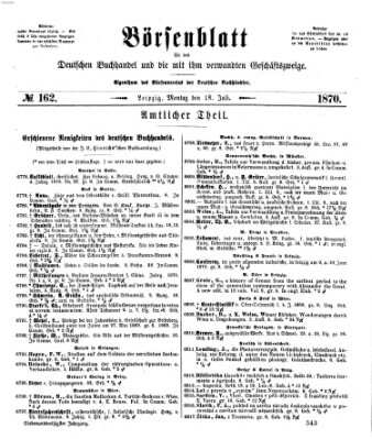 Börsenblatt für den deutschen Buchhandel Montag 18. Juli 1870