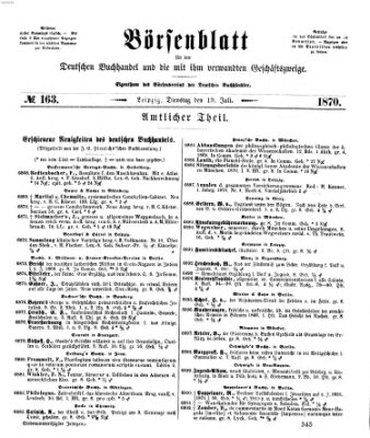 Börsenblatt für den deutschen Buchhandel Dienstag 19. Juli 1870