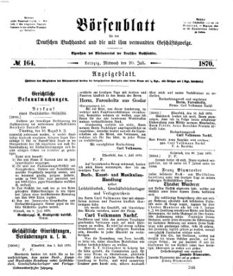 Börsenblatt für den deutschen Buchhandel Mittwoch 20. Juli 1870