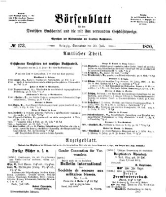 Börsenblatt für den deutschen Buchhandel Samstag 30. Juli 1870