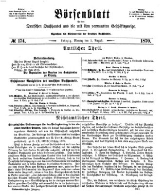 Börsenblatt für den deutschen Buchhandel Montag 1. August 1870