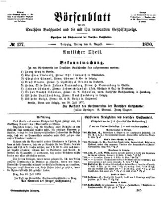 Börsenblatt für den deutschen Buchhandel Freitag 5. August 1870