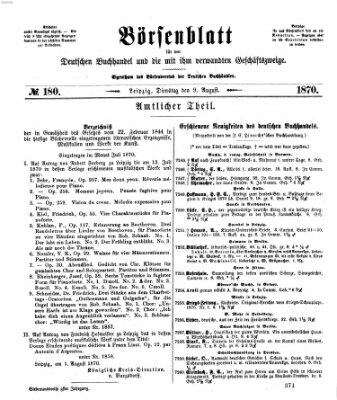 Börsenblatt für den deutschen Buchhandel Dienstag 9. August 1870