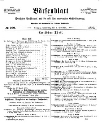 Börsenblatt für den deutschen Buchhandel Donnerstag 1. September 1870