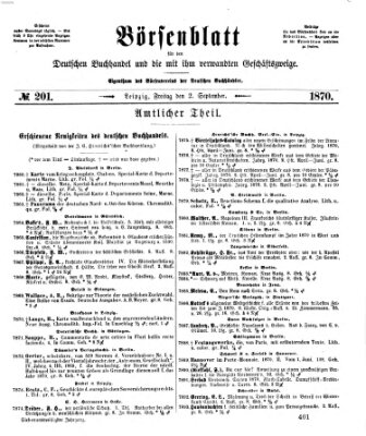 Börsenblatt für den deutschen Buchhandel Freitag 2. September 1870