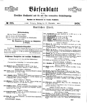 Börsenblatt für den deutschen Buchhandel Freitag 30. September 1870