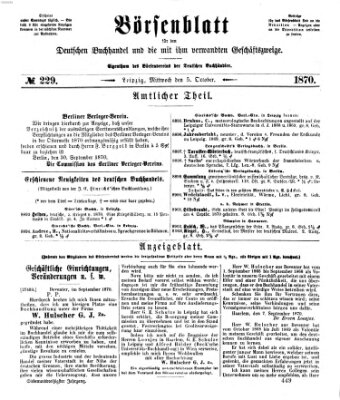 Börsenblatt für den deutschen Buchhandel Mittwoch 5. Oktober 1870