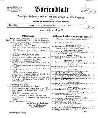 Börsenblatt für den deutschen Buchhandel Samstag 15. Oktober 1870