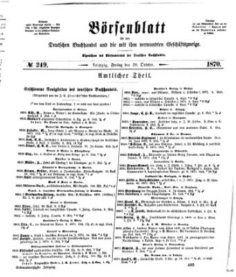 Börsenblatt für den deutschen Buchhandel Freitag 28. Oktober 1870