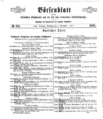 Börsenblatt für den deutschen Buchhandel Dienstag 1. November 1870