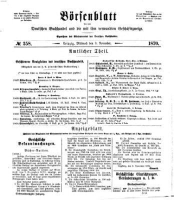 Börsenblatt für den deutschen Buchhandel Mittwoch 9. November 1870