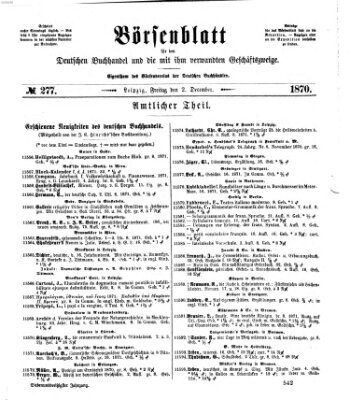 Börsenblatt für den deutschen Buchhandel Freitag 2. Dezember 1870