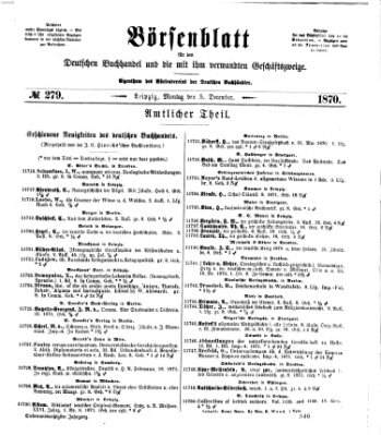 Börsenblatt für den deutschen Buchhandel Montag 5. Dezember 1870