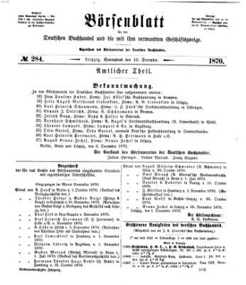 Börsenblatt für den deutschen Buchhandel Samstag 10. Dezember 1870