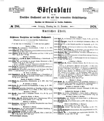 Börsenblatt für den deutschen Buchhandel Dienstag 13. Dezember 1870