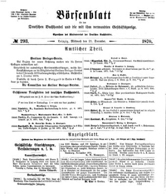 Börsenblatt für den deutschen Buchhandel Mittwoch 21. Dezember 1870