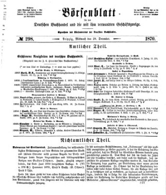 Börsenblatt für den deutschen Buchhandel Mittwoch 28. Dezember 1870