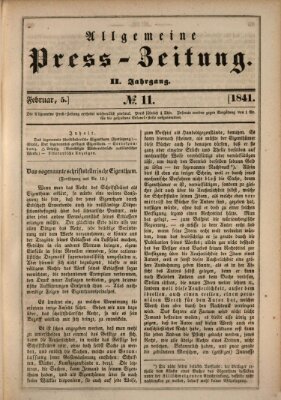 Allgemeine Preß-Zeitung Freitag 5. Februar 1841