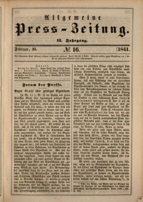 Allgemeine Preß-Zeitung Dienstag 23. Februar 1841