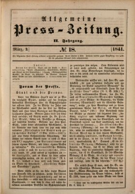 Allgemeine Preß-Zeitung Dienstag 2. März 1841