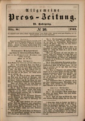 Allgemeine Preß-Zeitung Dienstag 30. März 1841