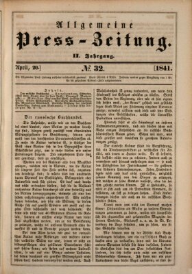 Allgemeine Preß-Zeitung Dienstag 20. April 1841