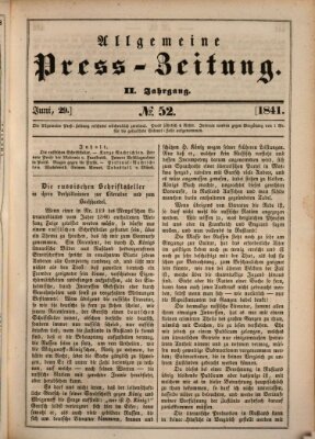 Allgemeine Preß-Zeitung Dienstag 29. Juni 1841