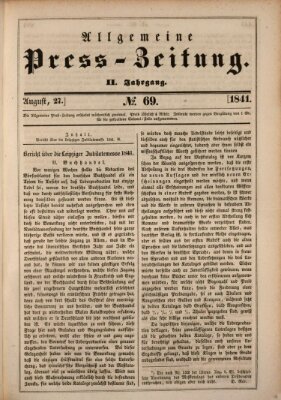 Allgemeine Preß-Zeitung Freitag 27. August 1841