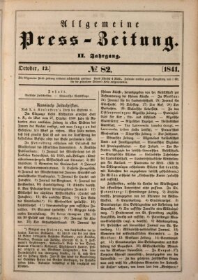 Allgemeine Preß-Zeitung Dienstag 12. Oktober 1841