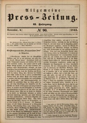 Allgemeine Preß-Zeitung Dienstag 9. November 1841