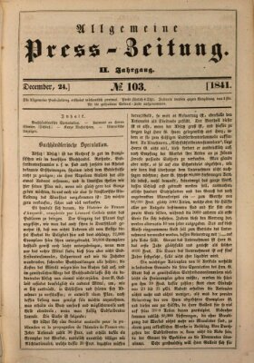 Allgemeine Preß-Zeitung Freitag 24. Dezember 1841