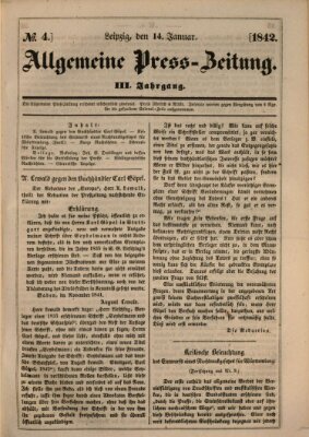 Allgemeine Preß-Zeitung Freitag 14. Januar 1842