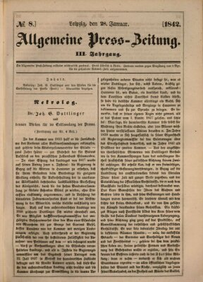 Allgemeine Preß-Zeitung Freitag 28. Januar 1842